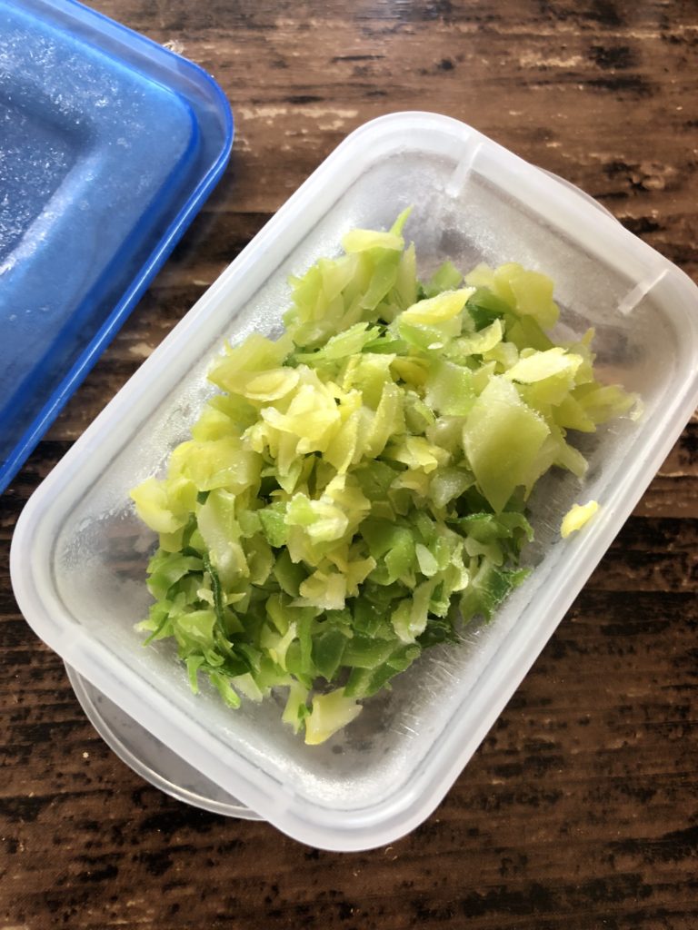 みじん切りのキャベツ