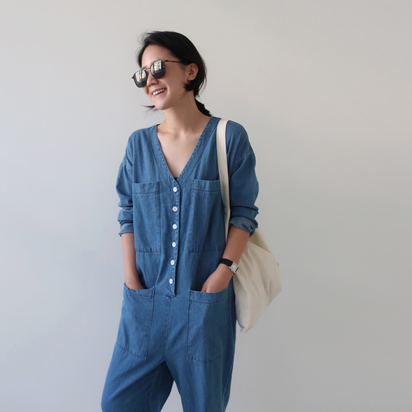 デニムオールインワン