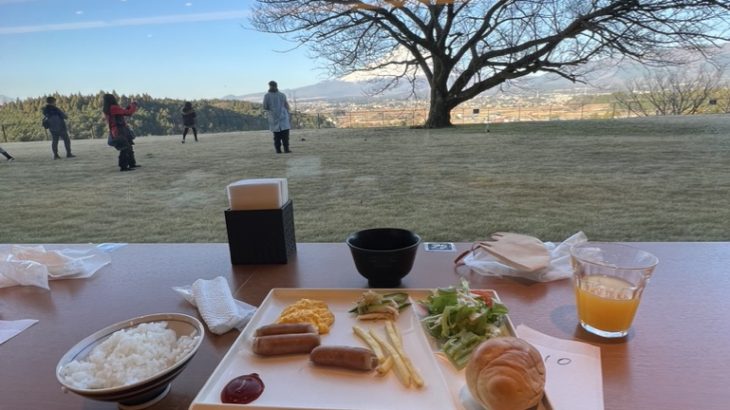 朝食から見える富士山