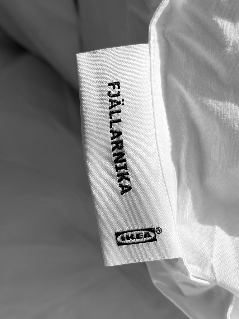 IKEA FJÄLLARNIKA 掛け布団のタグ表示
